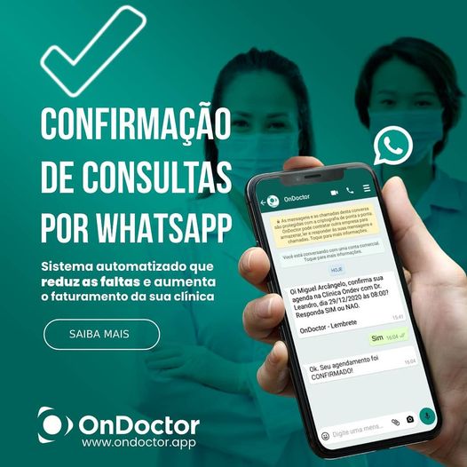 Enviamos lembretes automáticos via Whatsapp para confirmar consultas dos  pacientes. Sua rotina fica bem mais simples com a gente! Com a  integração, By App Health